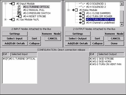 Onguard FG8800 Fire and Gas System Direct Connection Menu Configuration Sample